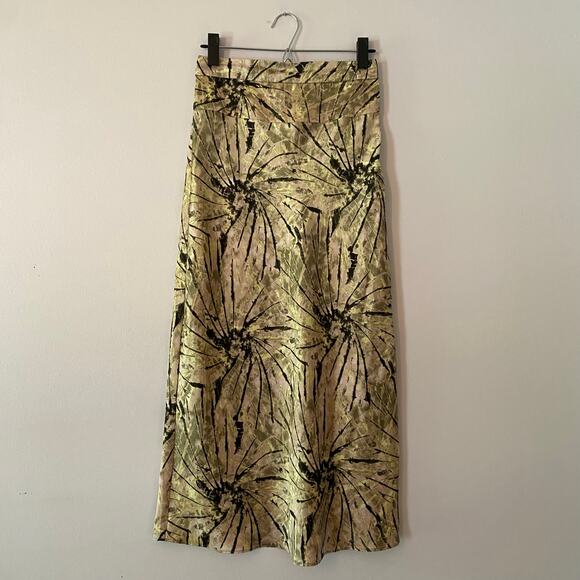 Free People Dresses & Skirts - Free People Normani Bias Printed Pink Black Swirl Midi Skirt Hippie Women size 2